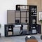 Tuhome Kava Entertainment Center, 6 External Shelves, 2 Door Cabinet, Storage Spaces  TV's up 37in, Black CLW6717 - alternate 4